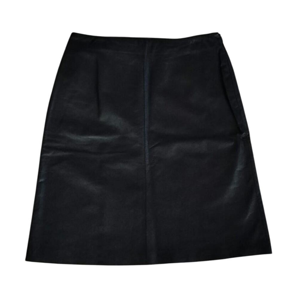Vintage Ann Taylor Size 4 Skirt A Line Black Leather
